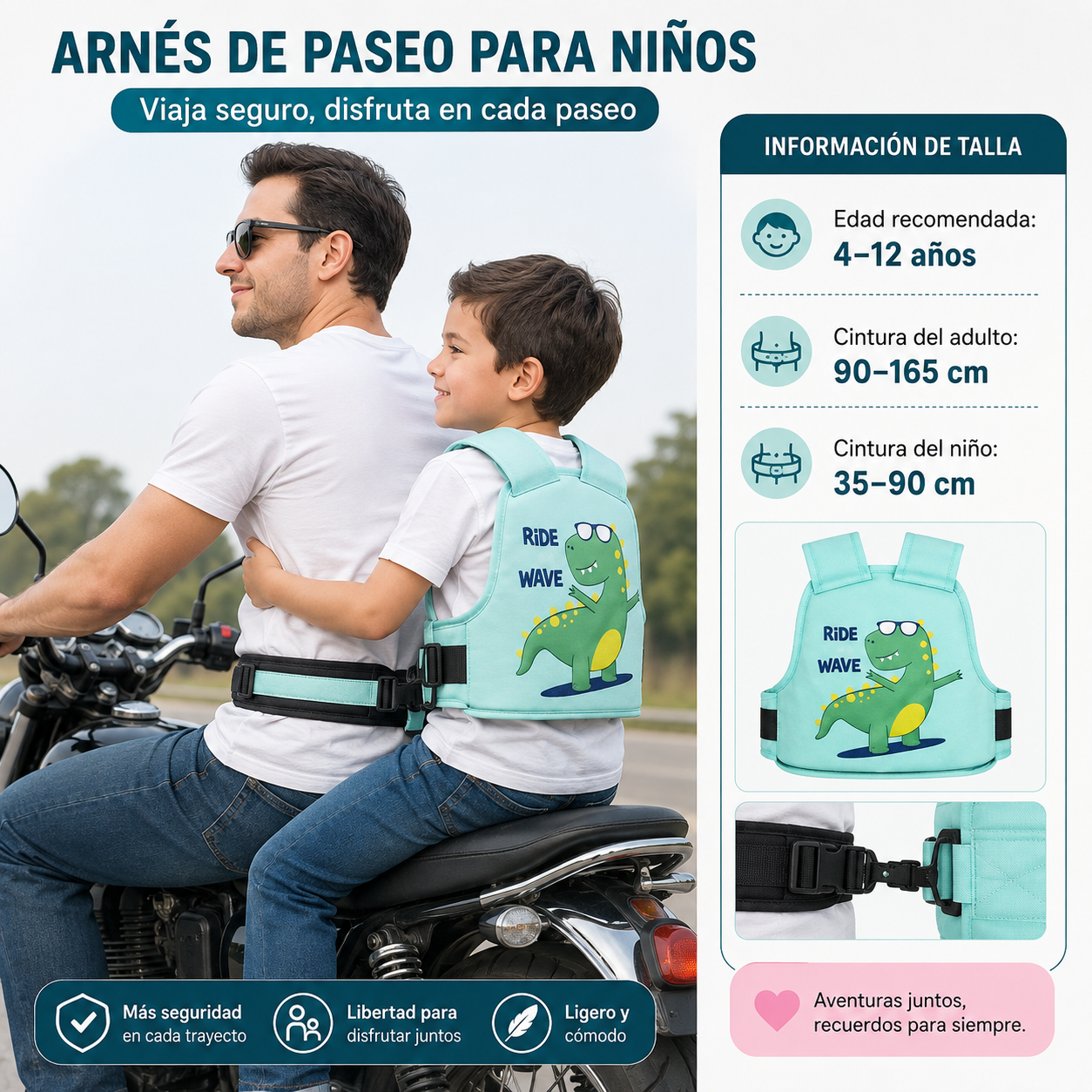 Arnés de Seguridad Infantil para moto
